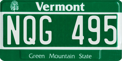 VT license plate NQG495