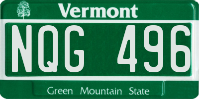 VT license plate NQG496