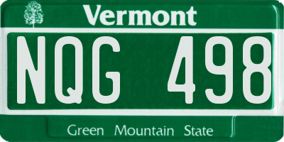 VT license plate NQG498