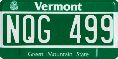 VT license plate NQG499
