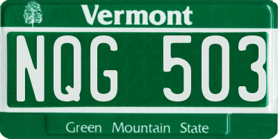 VT license plate NQG503