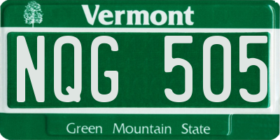 VT license plate NQG505