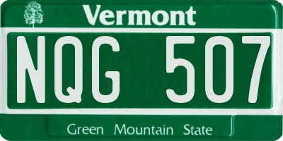VT license plate NQG507