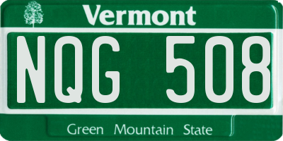 VT license plate NQG508