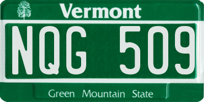 VT license plate NQG509