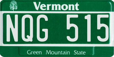 VT license plate NQG515