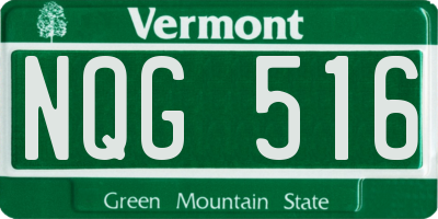 VT license plate NQG516