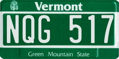 VT license plate NQG517