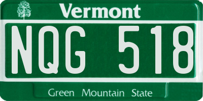 VT license plate NQG518