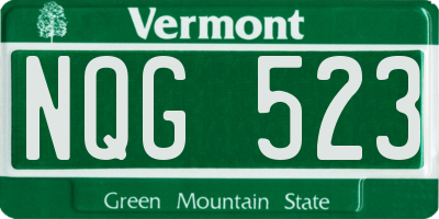 VT license plate NQG523