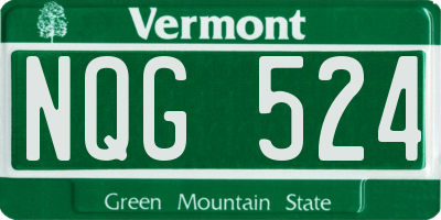 VT license plate NQG524