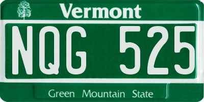 VT license plate NQG525