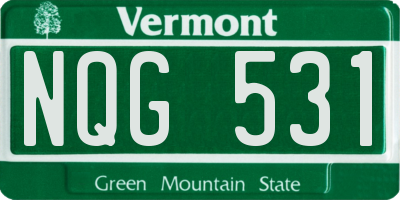 VT license plate NQG531
