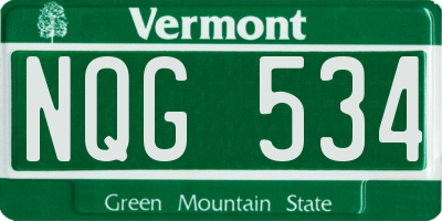 VT license plate NQG534