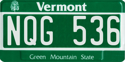 VT license plate NQG536