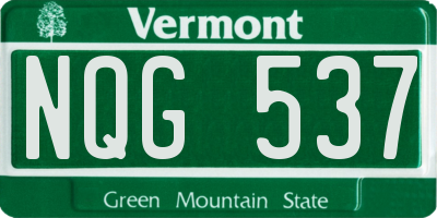 VT license plate NQG537