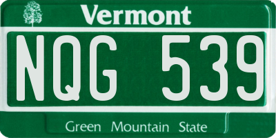 VT license plate NQG539