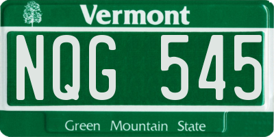 VT license plate NQG545