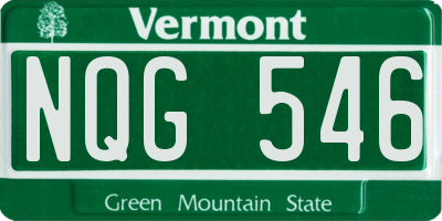 VT license plate NQG546
