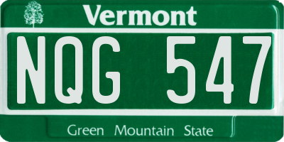VT license plate NQG547
