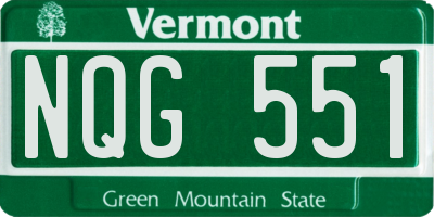 VT license plate NQG551