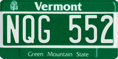 VT license plate NQG552