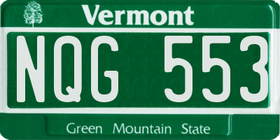 VT license plate NQG553
