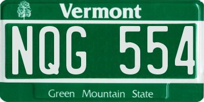 VT license plate NQG554