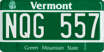 VT license plate NQG557