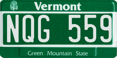 VT license plate NQG559