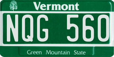 VT license plate NQG560
