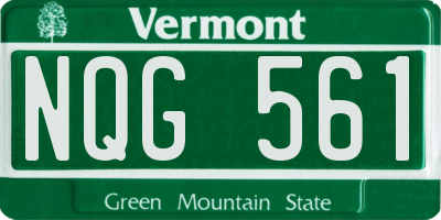 VT license plate NQG561