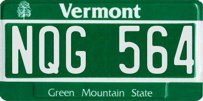 VT license plate NQG564