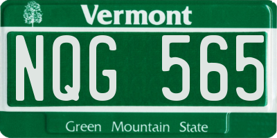 VT license plate NQG565