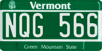 VT license plate NQG566