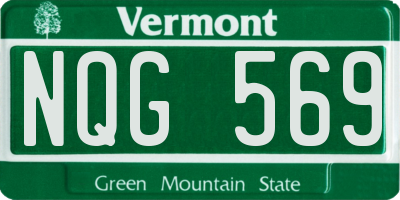 VT license plate NQG569