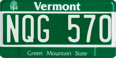 VT license plate NQG570