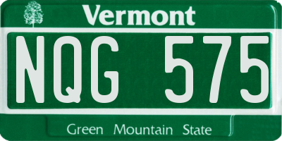 VT license plate NQG575