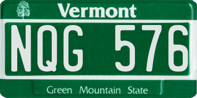 VT license plate NQG576
