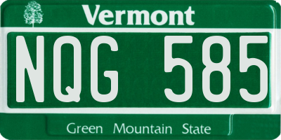 VT license plate NQG585