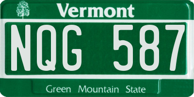 VT license plate NQG587