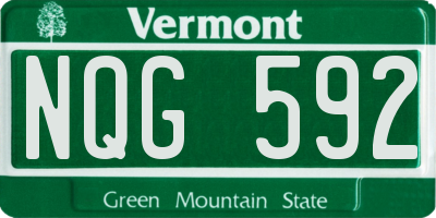VT license plate NQG592