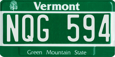 VT license plate NQG594