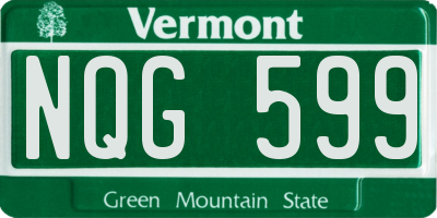 VT license plate NQG599