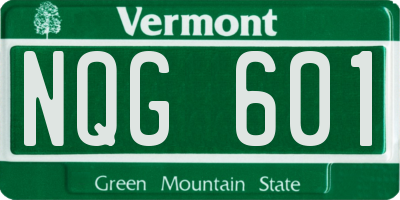 VT license plate NQG601