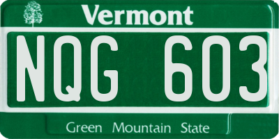 VT license plate NQG603