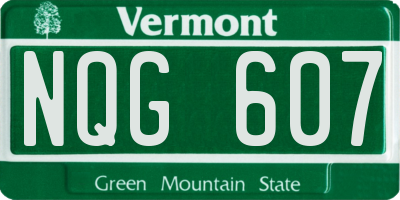 VT license plate NQG607