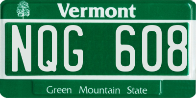VT license plate NQG608
