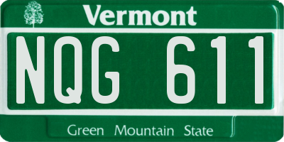 VT license plate NQG611