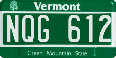 VT license plate NQG612